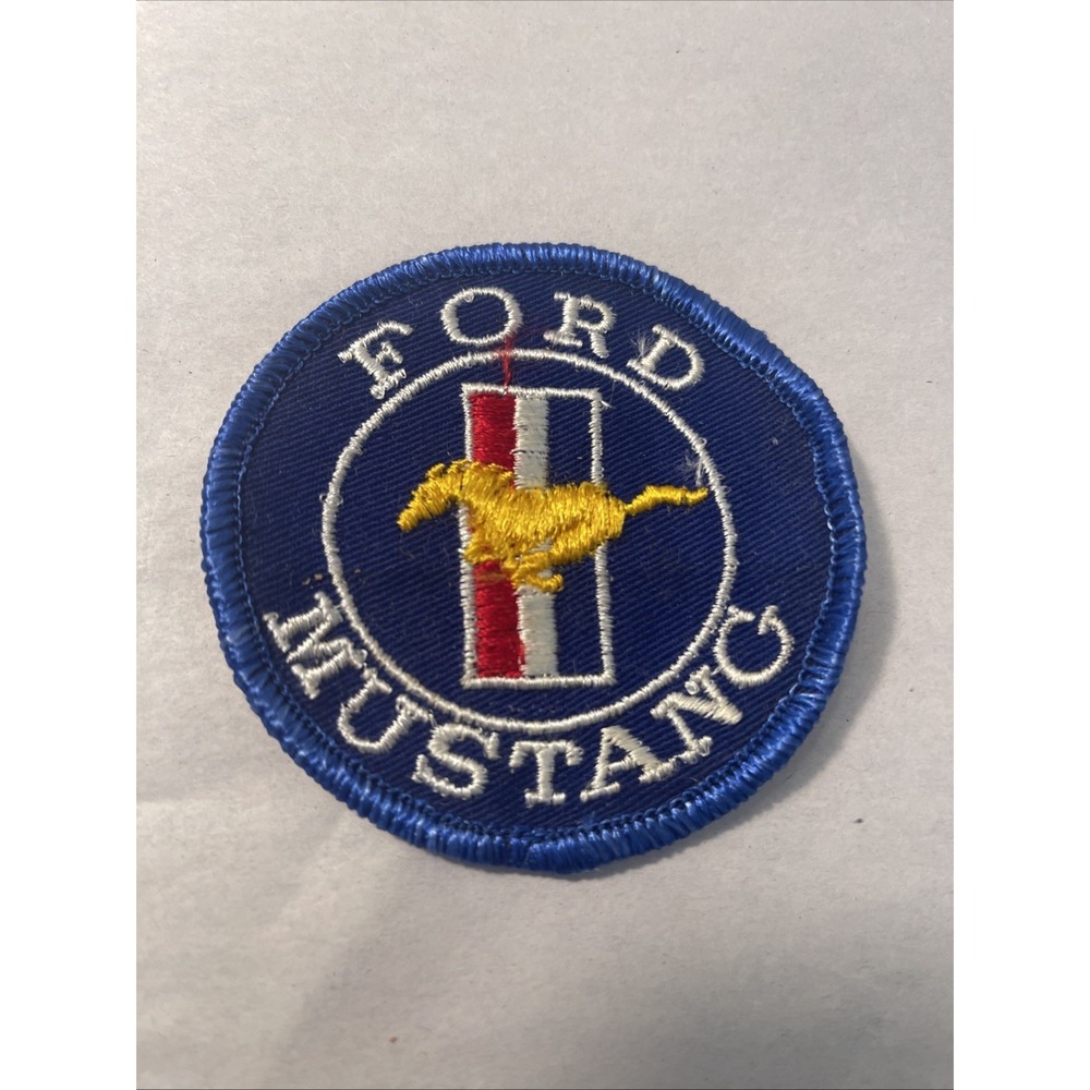 Ford Mustang Patch Logo 3" Round Embroidered Blue New